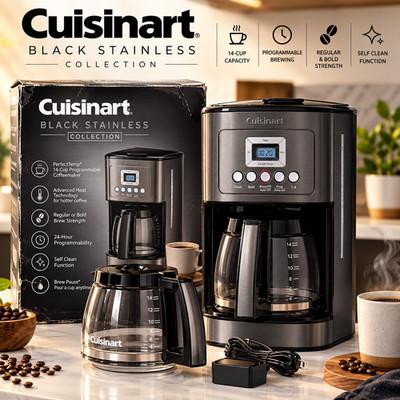 Cuisinart DCC-3200BKS 14-Cup Programmable Coffee Maker Black Stainless Carafe