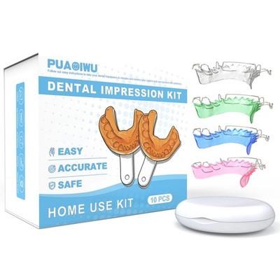 Custom Hawley Retainers Mold Fit Kit 2 Pack Clear Upper Lower Teeth