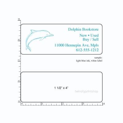 Custom Printed Rectangle Stickers, 250 Business Labels 1-Color ink, 1-1/2" x 4"