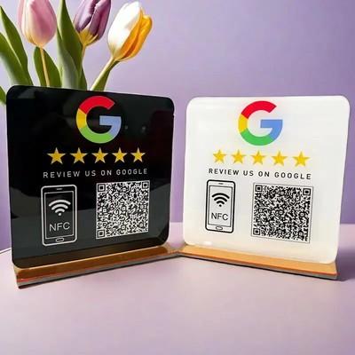 Custom Review Us on Google QR Code Sign Google Review Sign with NFC