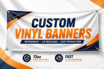 Custom Vinyl Banner Waterproof UV Resistant 13oz Heavy Duty Fast Shipping USA