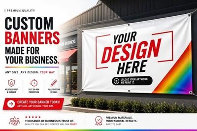 Custom Vinyl Banner Waterproof UV Resistant 13oz Heavy Duty Outdoor Sign