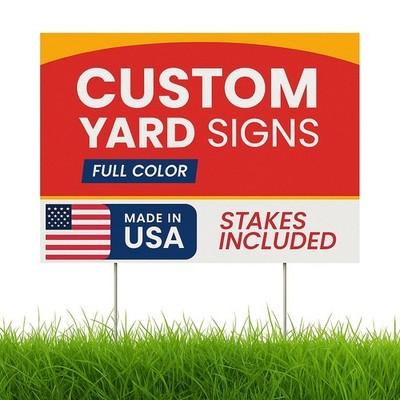 Custom Yard Signs with Metal Stakes – UV Printed Waterproof 4mm Corrugated