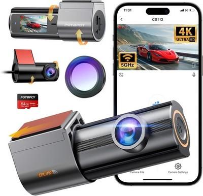 Dash Cam Front and Rear 4K, Built-in 5GHz WiFi with CPL, Dual Dashcams for...