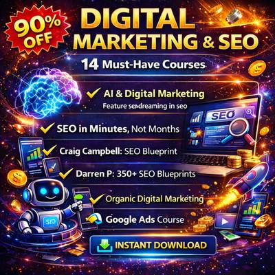 Digital Marketing & SEO Course Bundle, SEO Google Ads, Digital Download