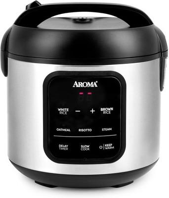 Digital Rice Cooker 4-Cup (Uncooked) / 8-Cup (Cooked) 2 Qt Steamer Multicooker
