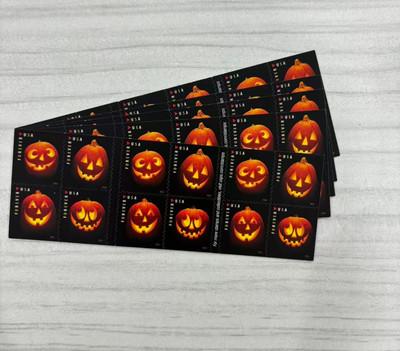 Discount 100 USPS Stamps Pristine MNH HALLOWEEN JACK-O'-LANTERNS/Collection