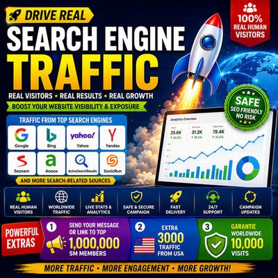 Drive Real Human Search Engine Traffic | Website SEO Promotion | Worldwide Visit