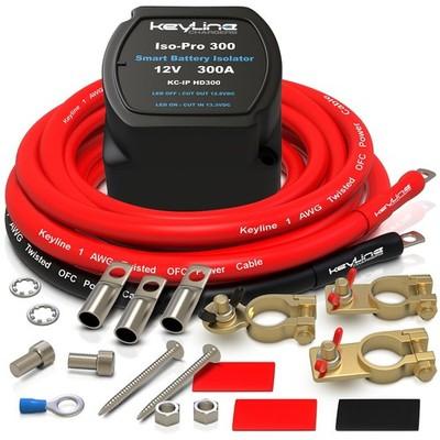 Dual Battery Isolator Kit Heavy Duty 300 AMP 1000 AMP Peak Voltage Sensitive ...