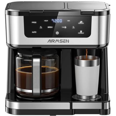 Dual Brew Coffee Maker Single Serve & 12 Cup Programmable Auto Shut Off Design K
