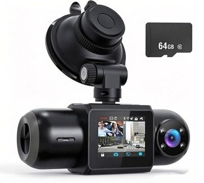 Dual Dash Cam 1080P GPS, WiFi, Infrared Night Vision, Parking Mode, 64GB SD Card