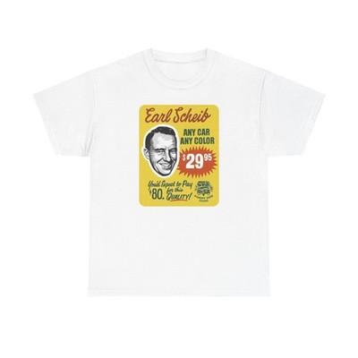 Earl Scheib Vintage Ad T-Shirt | Retro Car Paint Shop Design