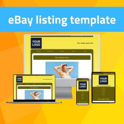 eBay Template - Responsive natural - yellow - Mobile Optimized + Editor