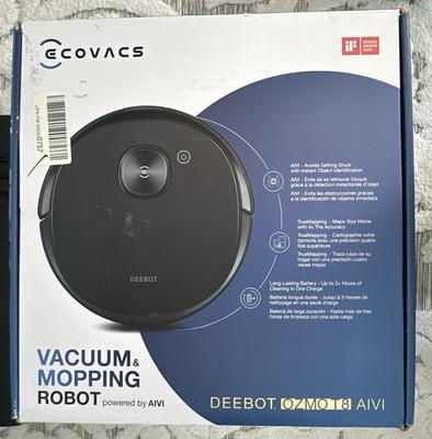 Ecovacs DEEBOT OZMO T8 AIVI Robotic Vacuum & Mop, Bagless Cordless Black