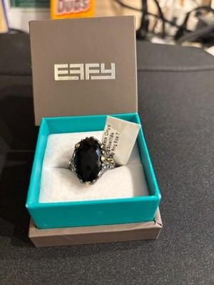 EFFY Black Onyx Statement Ring Sterling Silver & 18k Yellow Gold
