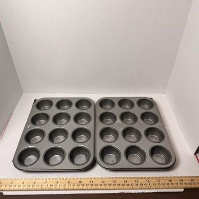 Ekco 12-Cup Mini Muffin Pan Cupcake Tin Metal Bakeware Set Of 2