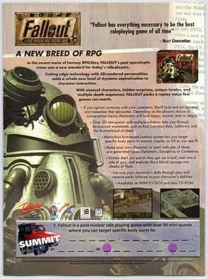 Fallout - Post-Apocalyptic RPG PC Game - Original Promo Print Ad Poster Art 1997