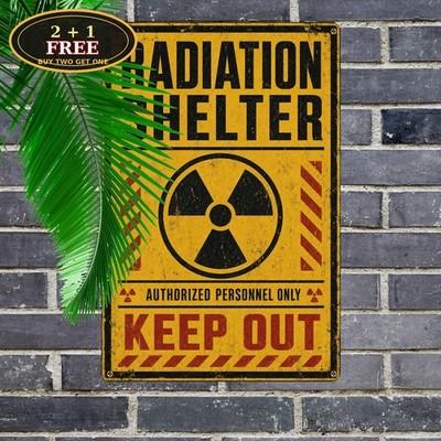 Fallout Shelter Classic Nuclear Warning Retro Metal Tin Sign 8x12