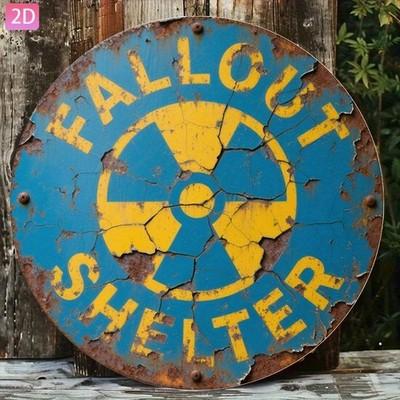 Fallout Shelter Tin Metal Signs Home Décor Vintage Distressed Rusty Iron Wall De