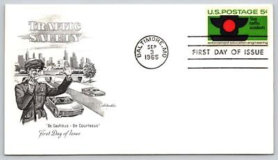 First Day Cover Stop Traffic Accidents Traffic Safety First Day of Issue 1965
