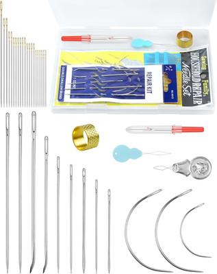 FIVEIZERO Heavy Duty Hand Sewing Needles Set - Large Eye Leather Sewing Needles