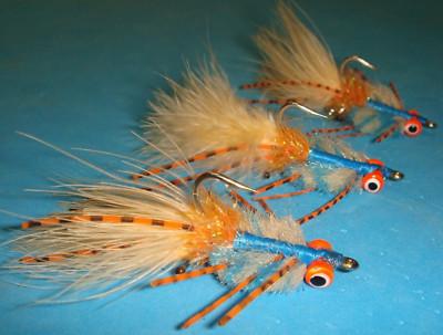 FLY FISHING FLIES - Blue/Tan BARBARIAN BLUE CRAB size #4 (3 pcs.)