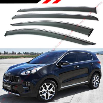 FOR 2017-2022 KIA SPORTAGE CLIP ON CHROME TRIM WINDOW VISOR RAIN GUARD DEFLECTOR