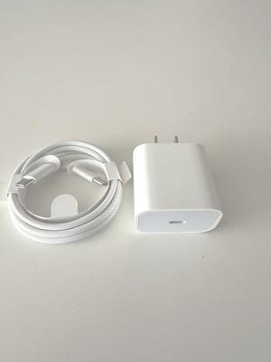 For Apple Fast Charger 20W Power Adapter & USB-C 60W Braided Charge Cable 1m