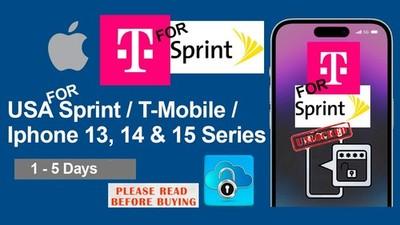 For Sprint, T-mobile USA/ Unlock Service Iphone 13, 14 & 15 Series(1-5 Days)