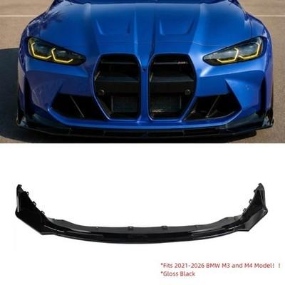 Front Bumper Lip Splitter for 2021-26 BMW G80 M3 G82 G83 M4 V Style Gloss Black