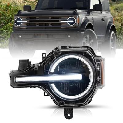 Full LED DRL Headlight Assembly Fit for 2021-2025 Ford Bronco, LH