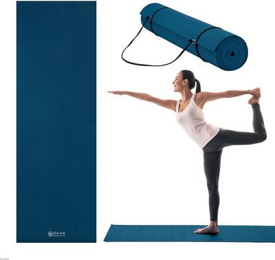 Gaiam Essentials 1/4" Thin (6mm) Yoga & Pilates, Fitness & Exercise Mat with