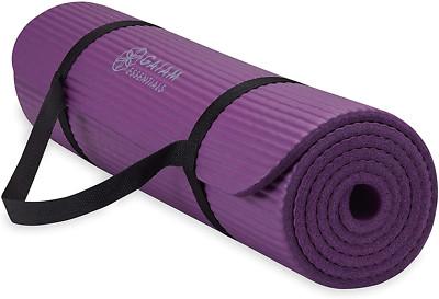 Gaiam Essentials Thick Yoga Mat Fitness & Exercise Mat with Easy-Cinch Yoga Mat