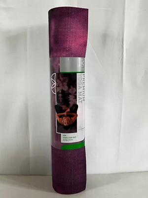 Gaiam Premium Tie Dye Yoga Mat - Purple - 68"L x 24"W x 6MM - BRAND NEW