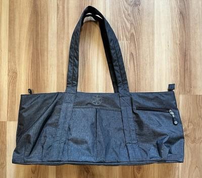 Gaiam Yoga Mat Bag Gray Duffle Tote Embroidered Logo Zip FAST SHIPPING