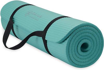 Gaiam Yoga Mat, Pilates & Exercise Mat, Thick Mat 2/5" (10Mm) Workout Mat with E
