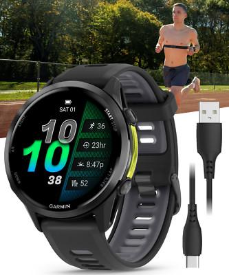 Garmin Forerunner 970 47 mm GPS Running Smartwatch Carbon Gray DLC Titanium