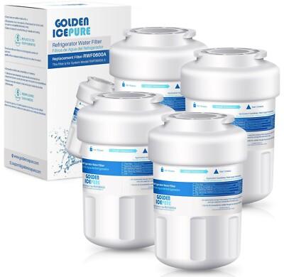 GOLDEN ICEPURE RWF0600A Refrigerator Water Filter Fit for GE SmartWater MWFA,4P
