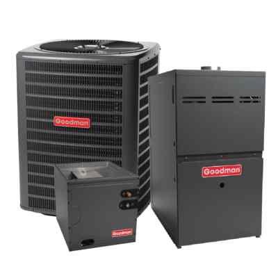 GOODMAN 3 TON 15.2 SEER2 AC & 80% AFUE 80K BTU GAS FURNACE SYSTEM - UPFLOW