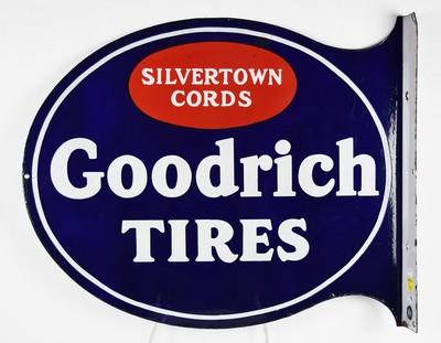 Goodrich Tires Porcelain Die Cut Flange Sign TAC# 041296 - 23 Inches Wide