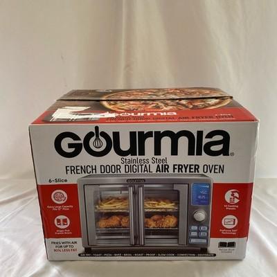 Gourmia Stainless French Door Air Fryer Toaster Oven, 6-Slice