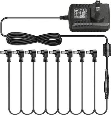 Guitar Pedal Power Supply Adapter 9V 1A with 8-Way Daisy Chain Cables