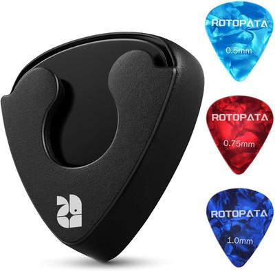 Guitar Pick Holder with 15 Guitar Picks and Storage Box | Black Guitar Pick Case