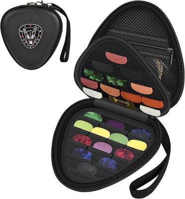 Guitar Picks Holder Case Holds 39+ Packs with Mesh Pocket for Accessories