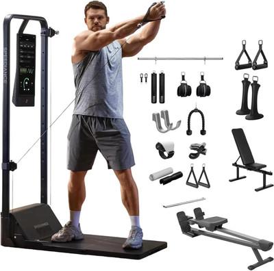 Gym Monster 2 Smart Home Gym & Rowing Bench with Adjustable Weights Bundle