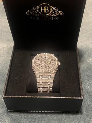 Harlem Bling Iced Out Moissanite Diamond Skeleton Automatic Men's Watch