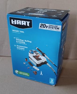 Hart 20v Cordless Flex Shaft Rotary Tool - Bits, Case 33000 RPM HPRL01 Tool Only