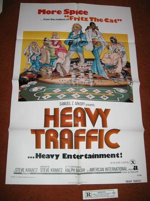 HEAVY TRAFFIC original MOVIE POSTER 1973 black animated promotional