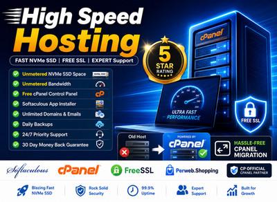 High Speed Hosting – ⚡ Ultra-Super Fast SSD, SSL, cPanel + Support – $14.99/Year