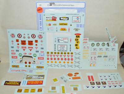HO scale decals PARTIAL USED/CUT 87-420 structure signs Commercial advertising